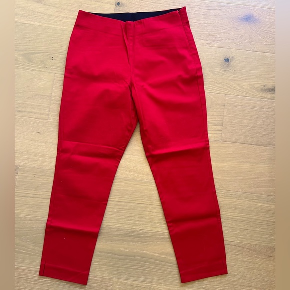 NWOT classic slip fit red cotton stretch pant with side zipper. - Picture 1 of 4
